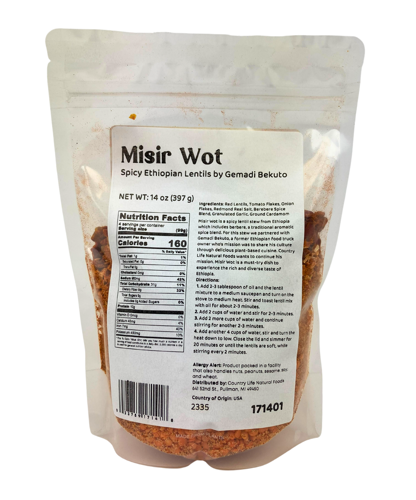 
                  
                    Misir Wot - Spicy Ethiopian Red Lentils - Country Life Natural Foods
                  
                