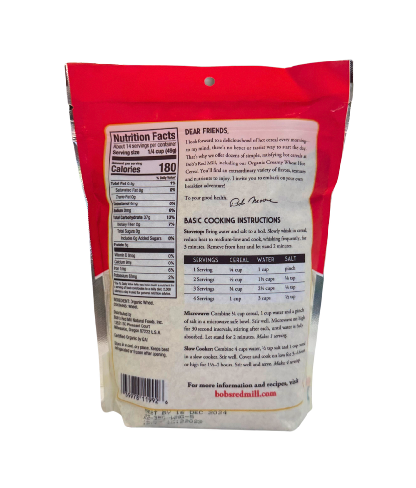 
                  
                    Organic Creamy Wheat Hot Cereal - Country Life Natural Foods
                  
                
