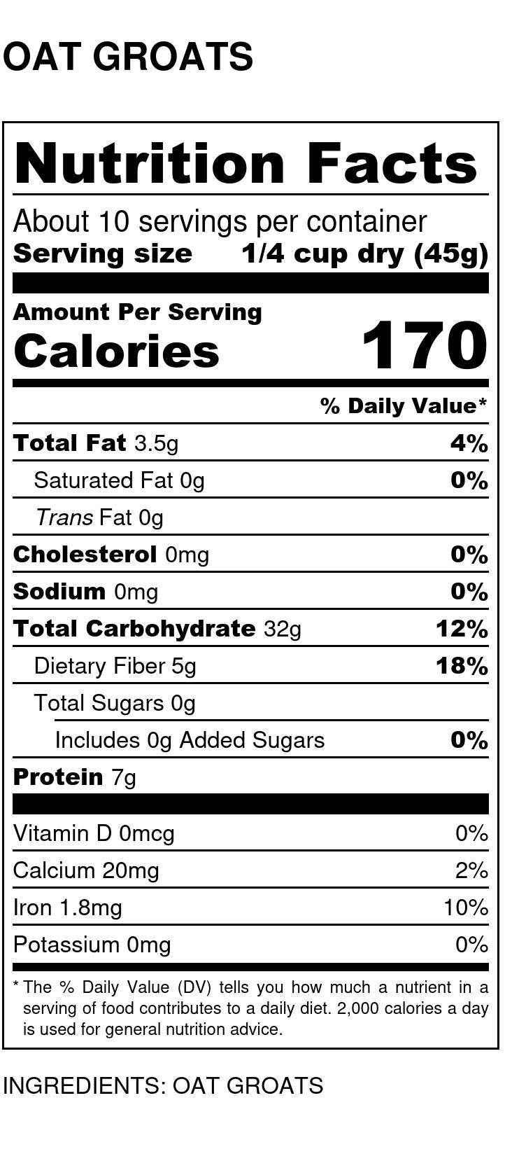 Oat Groats, Whole - Country Life Natural Foods