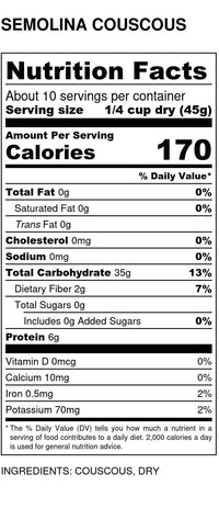 Organic Couscous, Semolina - Country Life Natural Foods