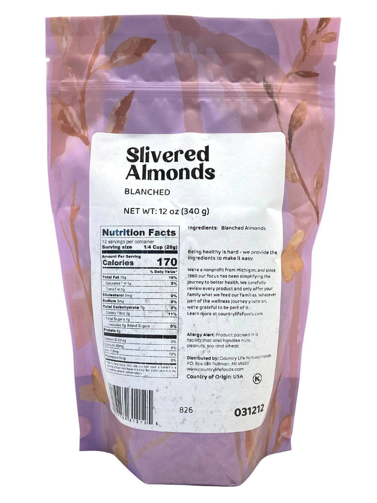 
                  
                    Almonds, Slivered - Blanched - Country Life Natural Foods
                  
                