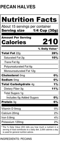 Pecans, 1/2s - Fancy Jumbo - Country Life Natural Foods