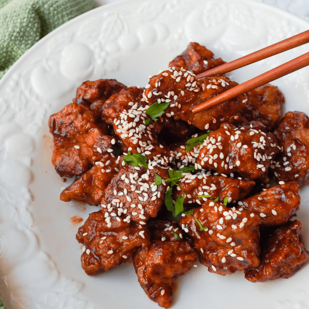 Vegan Sriracha "Chicken" - A Yummy Protein-Packed Dish