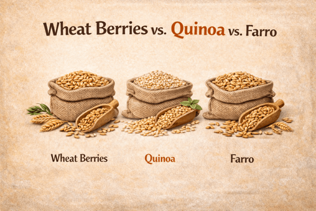 Wheat Berries vs. Quinoa vs. Farro: Protein Density, Cost Efficiency, and Functional Nutrition Performance Tested - Country Life Natural Foods