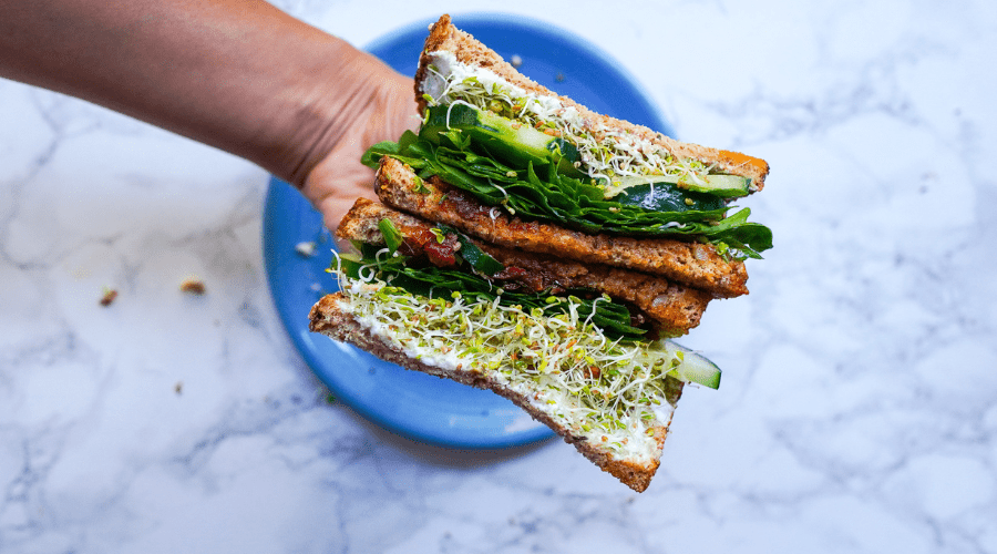 A Nutrient-Packed Sandwich With Sprouts and Sundried Tomatoes