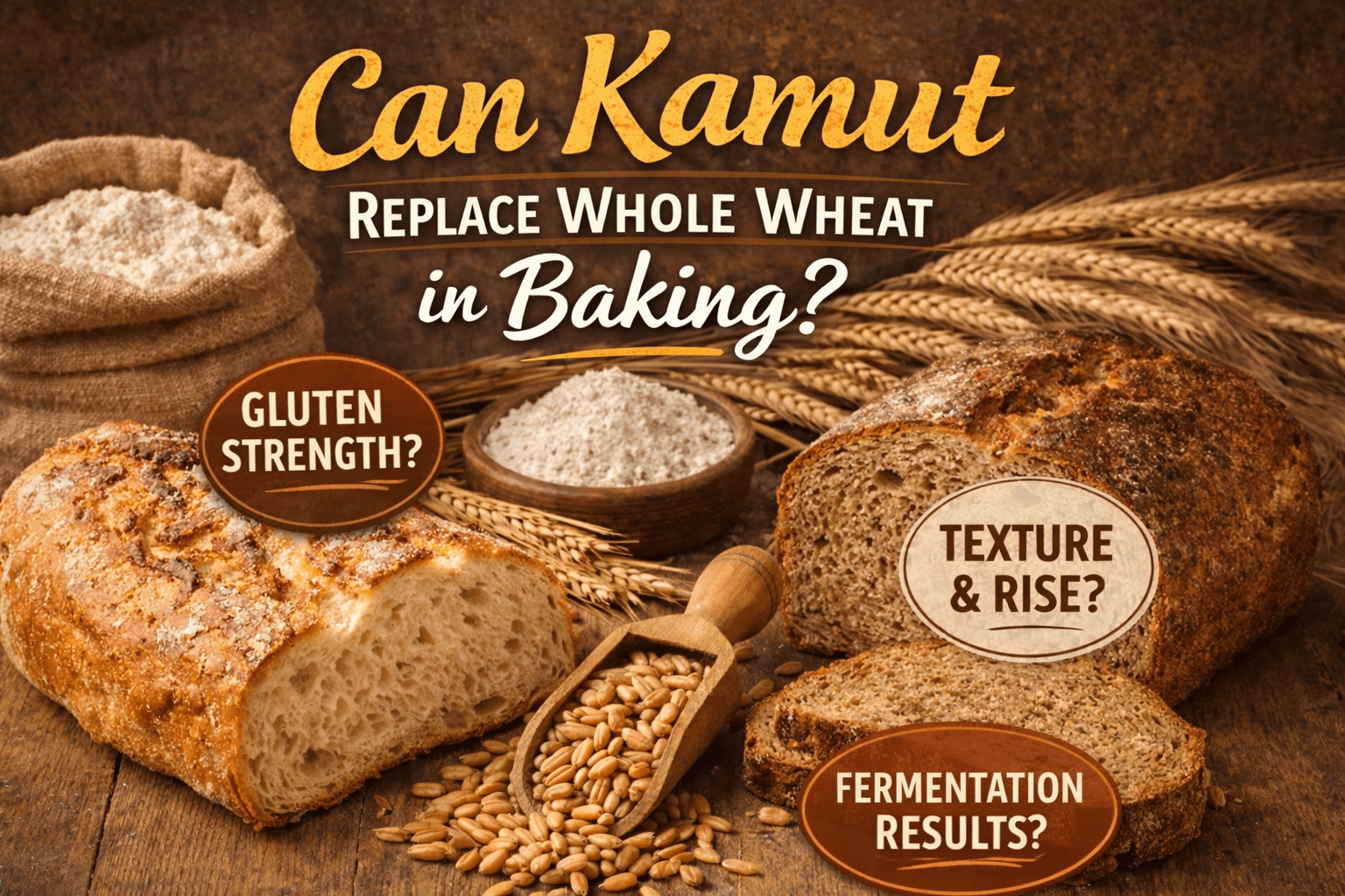 Can Kamut Replace Whole Wheat in Baking? Gluten Strength, Texture, and Fermentation Performance Tested