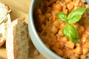 Creamy Marry-Me Chickpeas with Sun-Dried Tomatoes & Basil
