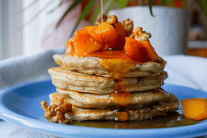Peach Cobbler Sourdough Pancakes