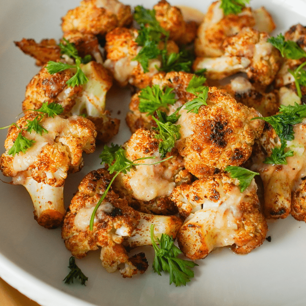 Crispy Cauliflower Bites With Ranch Dressing