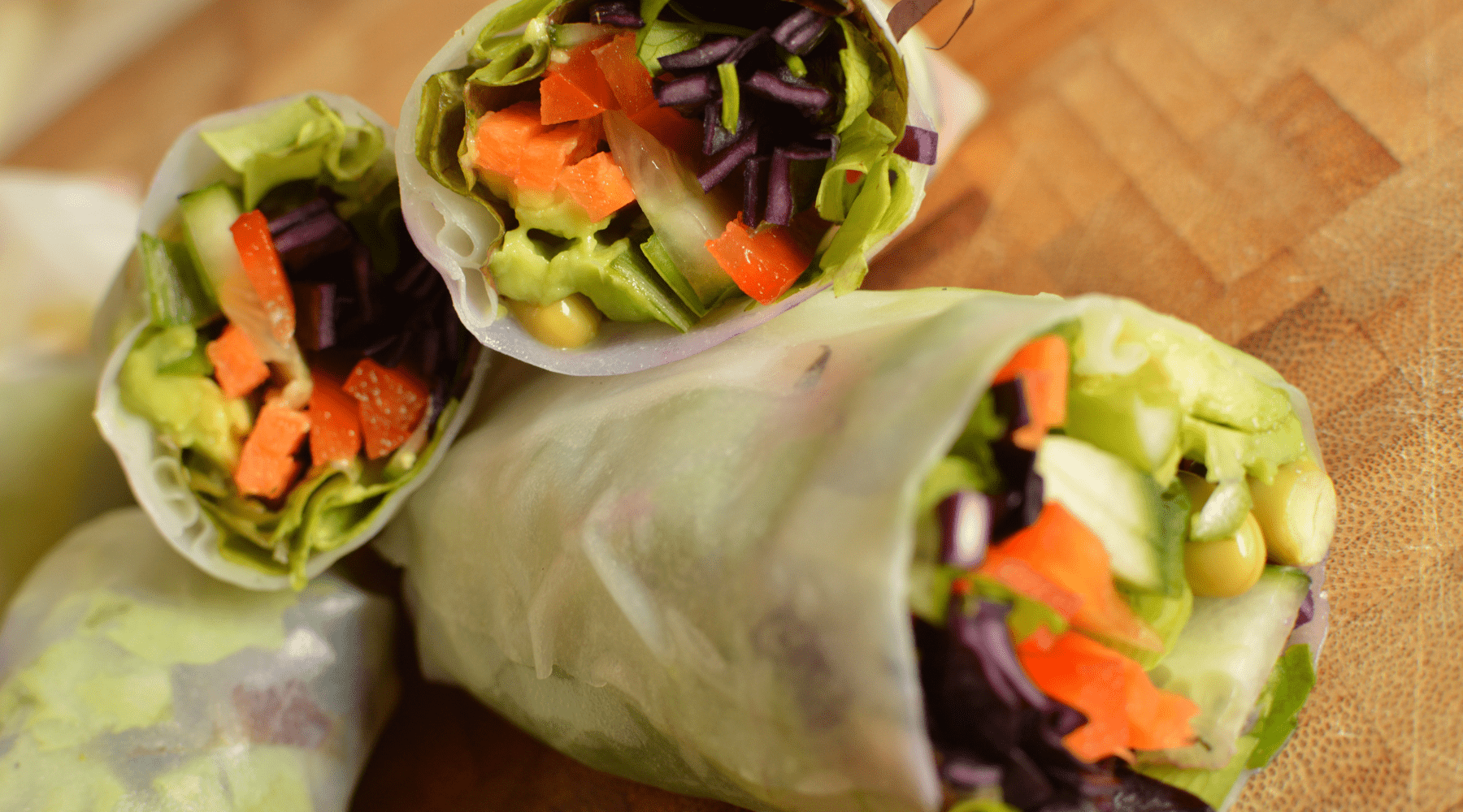 Crunchy Spring Rolls With A Peanut Dipping Sauce