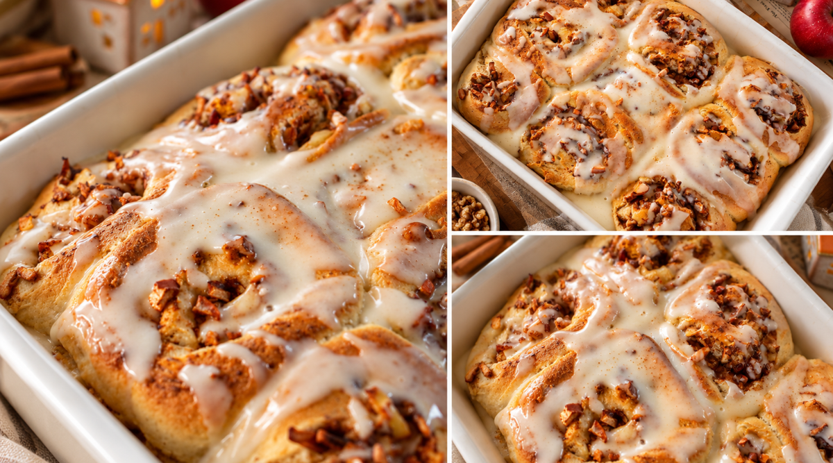 Vegan Apple Cinnamon Rolls with Creamy Yogurt Glaze