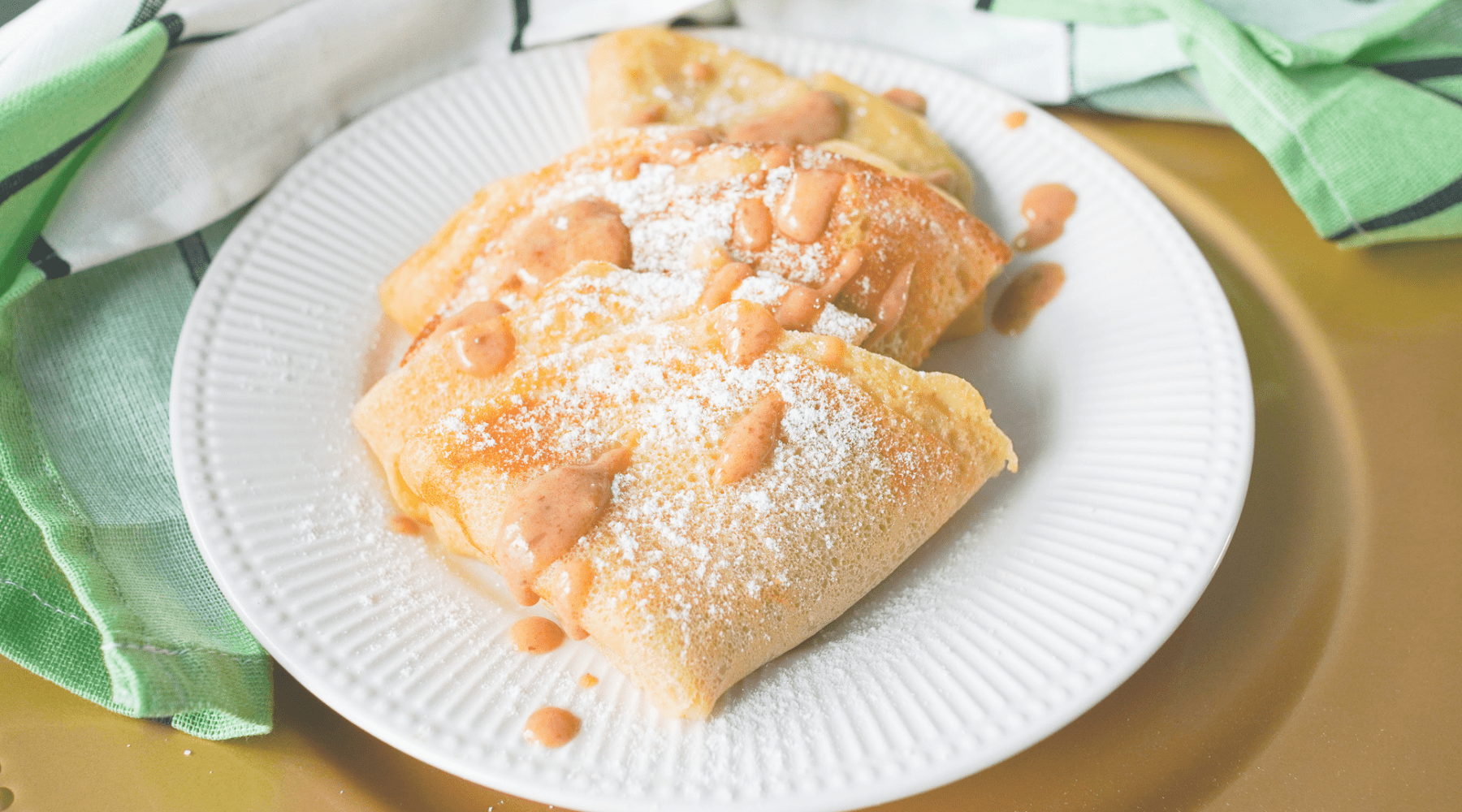 Fluffy Vegan Crepes With Peanut Butter Date Caramel