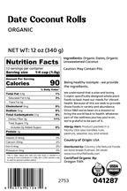 Date Coconut Roll, Organic, Dried Fruit - Country Life Natural Foods