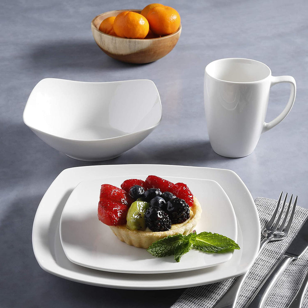 Gibson 102539.16RM Porcelain Zen Buffet 16 Piece Dinnerware Set, White (2 Pack) - Country Life Natural Foods