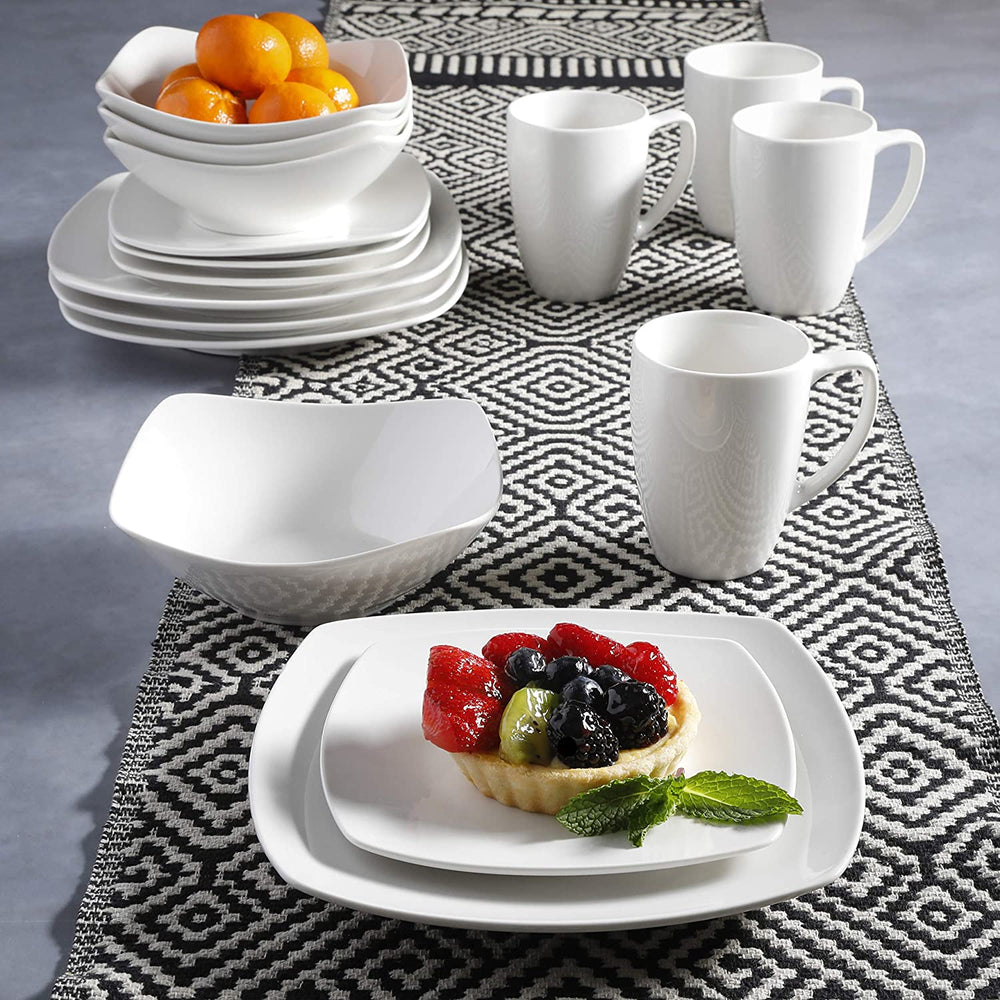 Gibson 102539.16RM Porcelain Zen Buffet 16 Piece Dinnerware Set, White (2 Pack) - Country Life Natural Foods