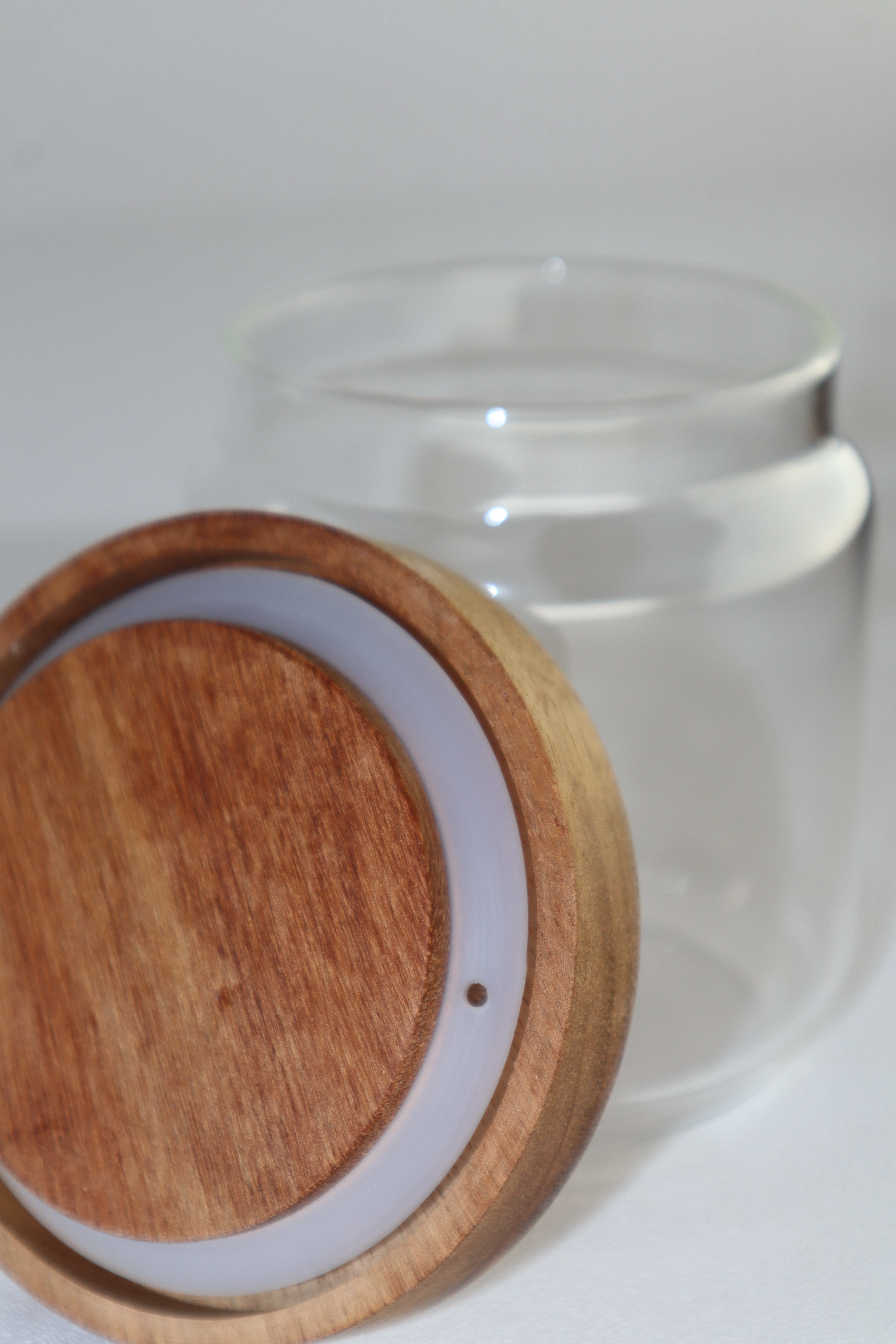 Glass Jar with Wood Lid 16oz