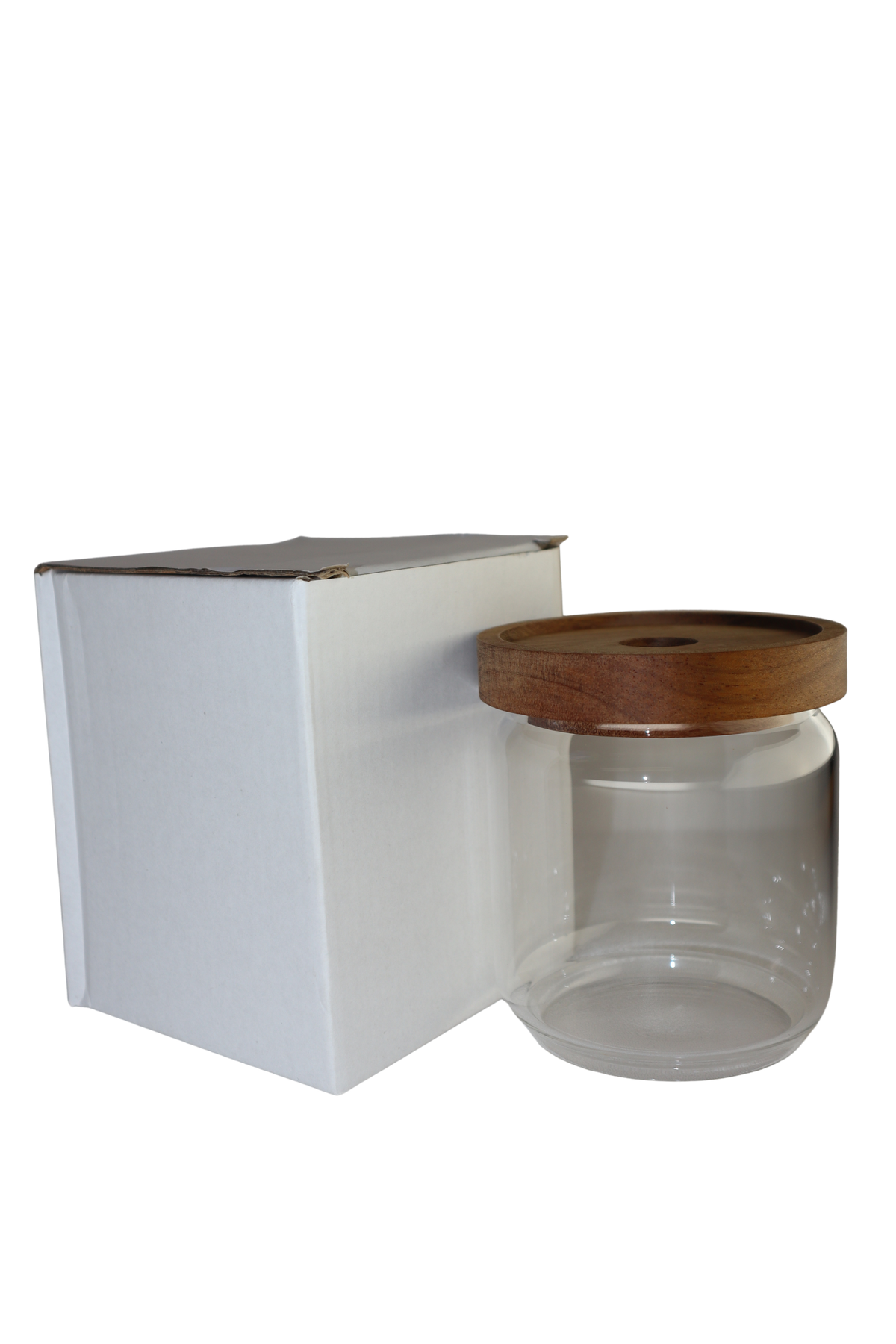 Glass Jar with Wood Lid 16oz