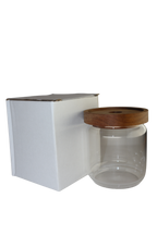 Glass Jar with Wood Lid 16oz