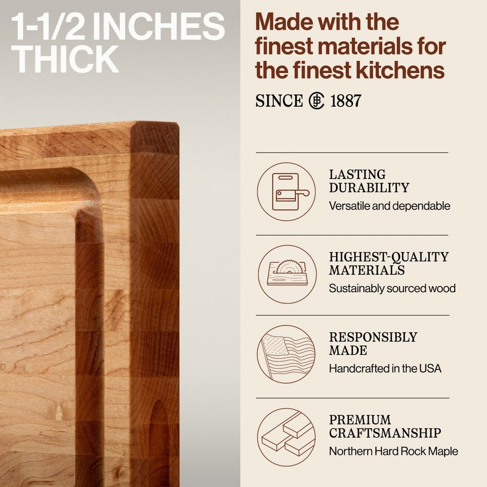 
                  
                    John Boos Large Maple Wood Edge Grain Reversible Cutting Board, 24" x 18" x 1.5" - Country Life Natural Foods
                  
                