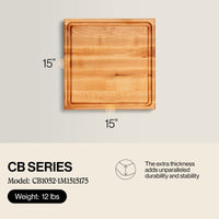 
                  
                    John Boos Square Maple Wood Cutting Board with Juice Groove, 15" x 15" x 1.5" - Country Life Natural Foods
                  
                