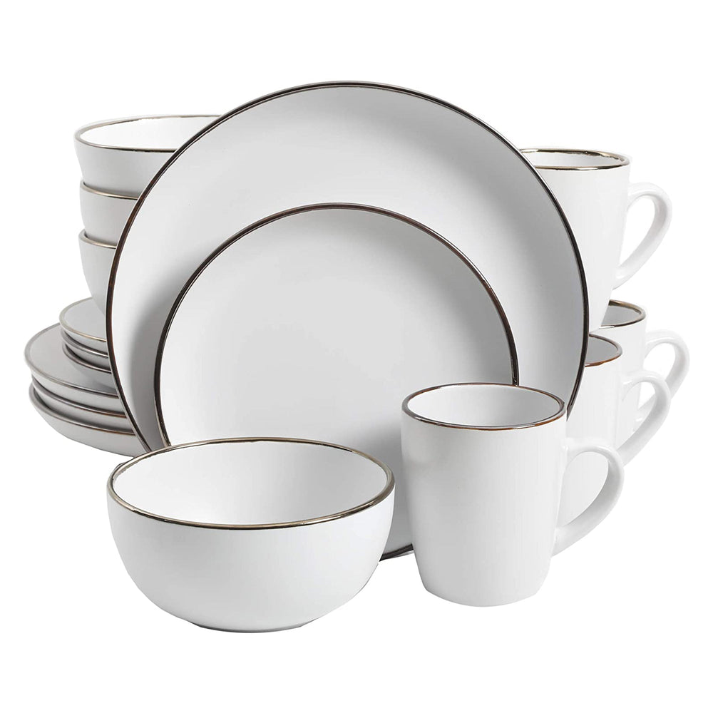 
                  
                    Gibson Home Rockaway Round Stoneware Dinnerware Set, Service for 4, Matte White
                  
                