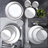 
                  
                    Gibson Home Rockaway Round Stoneware Dinnerware Set, Service for 4, Matte White
                  
                