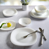 
                  
                    Gibson Home Break and Chip Resistant Square Dinnerware Set, Service for 6, Opal
                  
                