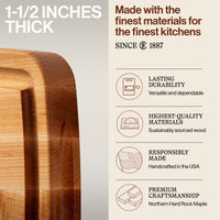 
                  
                    John Boos Large Maple Wood Edge Grain Kitchen Cutting Board, 18" x 11" x 1.5" - Country Life Natural Foods
                  
                