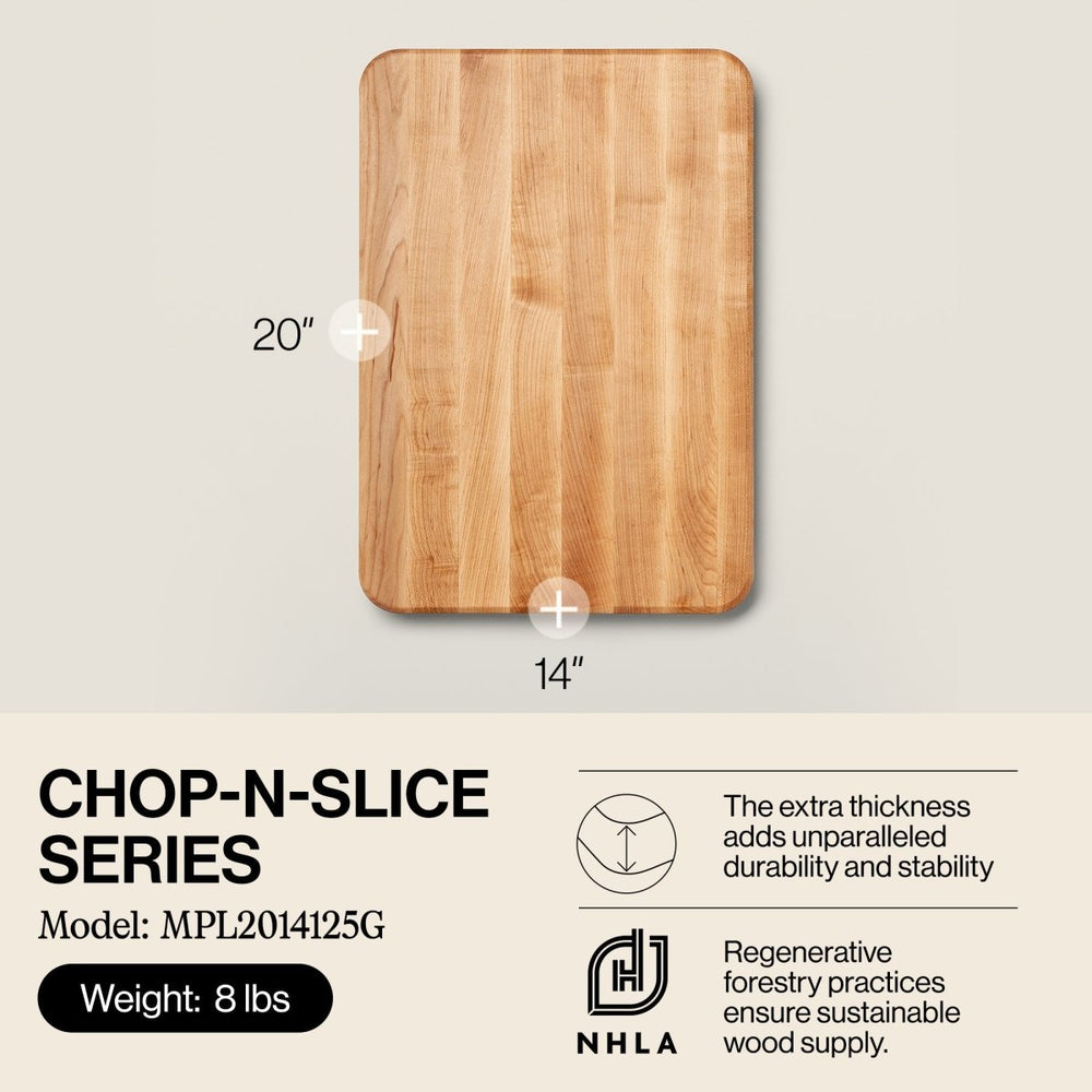 
                  
                    John Boos Chop N Slice Large Maple Wood Edge Grain Cutting Board, 20"x14"x1.25" - Country Life Natural Foods
                  
                