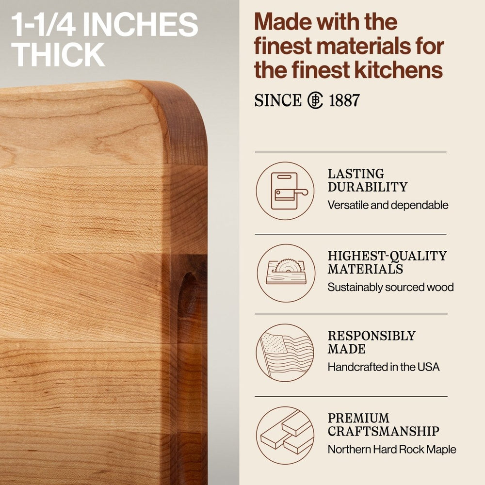 
                  
                    John Boos Chop N Slice Large Maple Wood Edge Grain Cutting Board, 20"x14"x1.25" - Country Life Natural Foods
                  
                