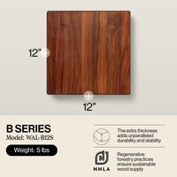 
                  
                    John Boos Small Walnut Wood Edge Grain Cutting Board for Kitchen, 12"x12"x1.5" - Country Life Natural Foods
                  
                