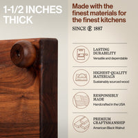 
                  
                    John Boos Small Walnut Wood Edge Grain Cutting Board for Kitchen, 12"x12"x1.5" - Country Life Natural Foods
                  
                