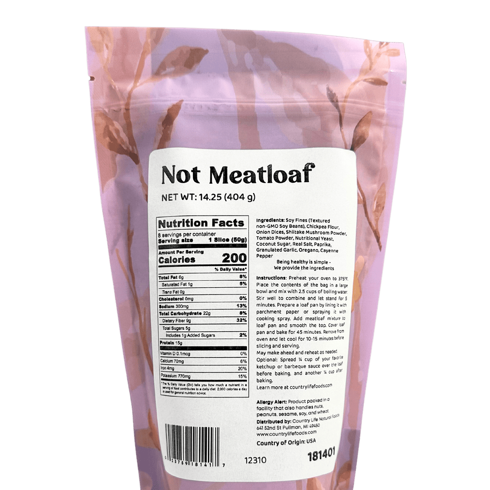 
                  
                    Not Meatloaf - Country Life Natural Foods
                  
                