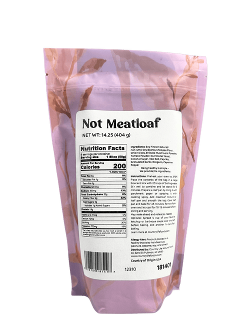 Not Meatloaf, Meat Substitutes - Country Life Natural Foods