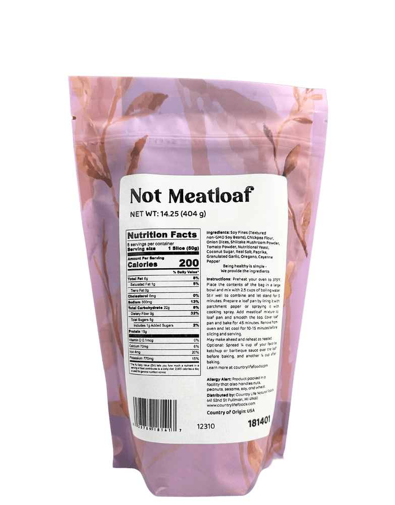 
                  
                    Not Meatloaf - Country Life Natural Foods
                  
                