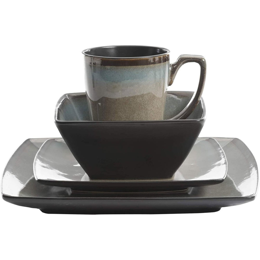 
                  
                    Gibson Elite 16 Piece Glazed Square Dinnerware Set with Plates, Bowls, and Mugs - Country Life Natural Foods
                  
                