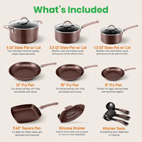 
                  
                    NutriChef Nonstick Cooking Kitchen Cookware Pots and Pans, 14 Piece Set, AGold - Country Life Natural Foods
                  
                