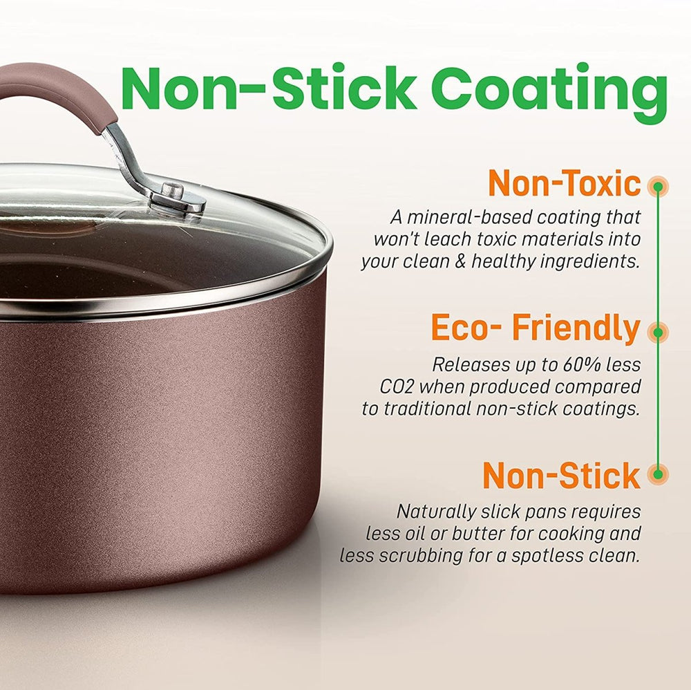 
                  
                    NutriChef Nonstick Cooking Kitchen Cookware Pots and Pans, 14 Piece Set, AGold - Country Life Natural Foods
                  
                