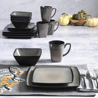 
                  
                    Gibson Elite 16 Piece Glazed Square Dinnerware Set with Plates, Bowls, and Mugs - Country Life Natural Foods
                  
                
