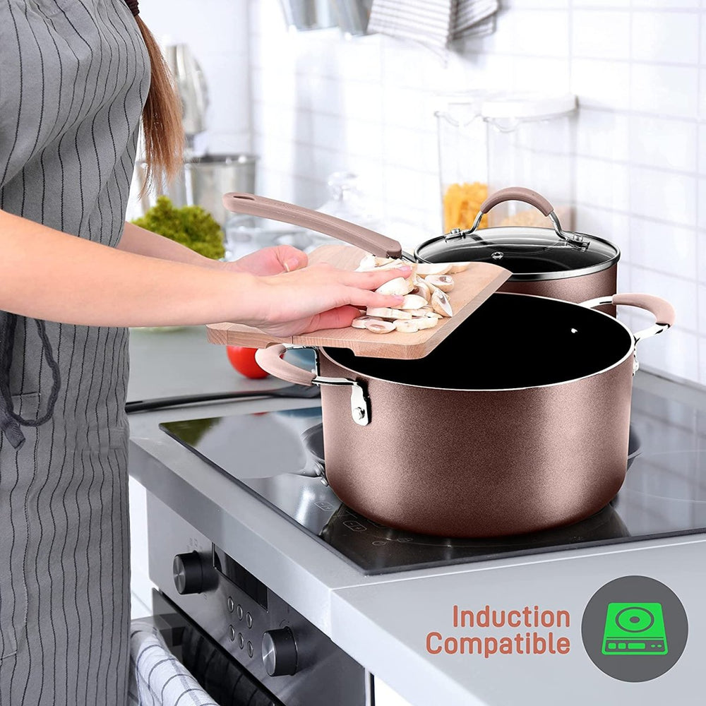 
                  
                    NutriChef Nonstick Cooking Kitchen Cookware Pots and Pans, 14 Piece Set, AGold - Country Life Natural Foods
                  
                