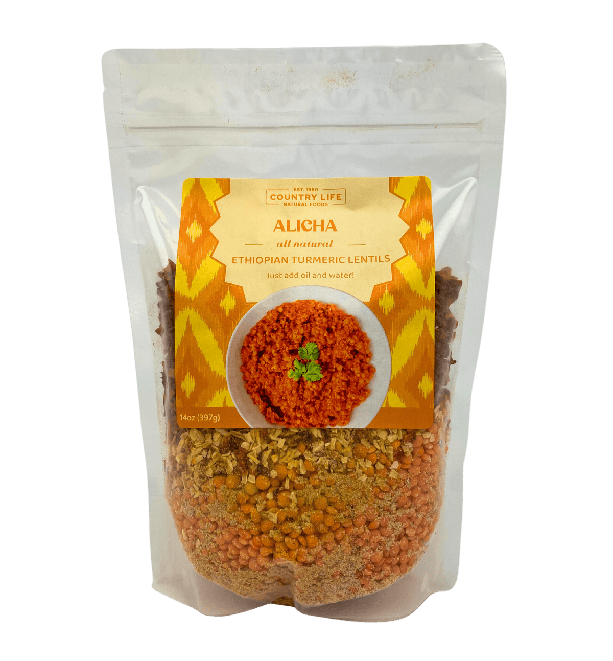 Alicha - Mild Ethiopian Red Lentils - Country Life Natural Foods