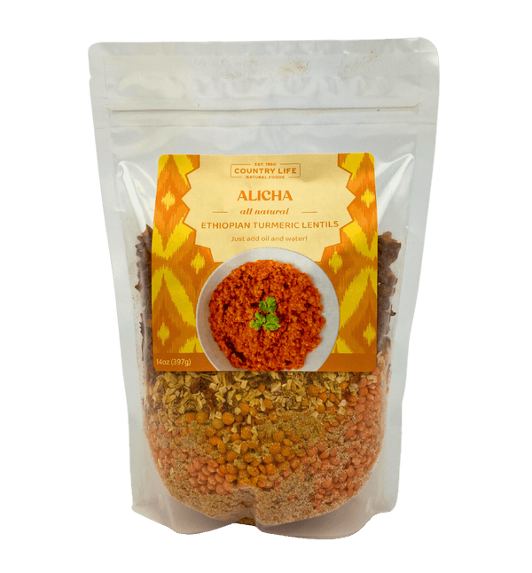 Alicha - Mild Ethiopian Red Lentils, CLNF Easy Meals - Country Life Natural Foods