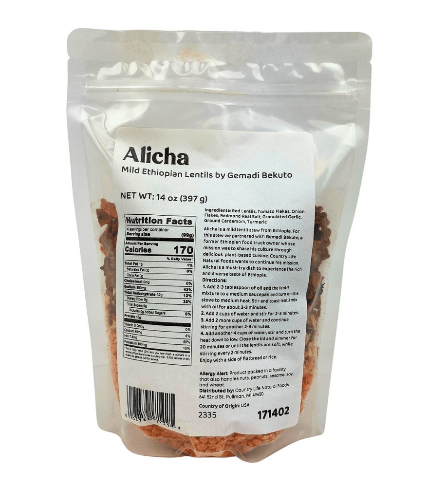 
                  
                    Alicha - Mild Ethiopian Red Lentils - Country Life Natural Foods
                  
                