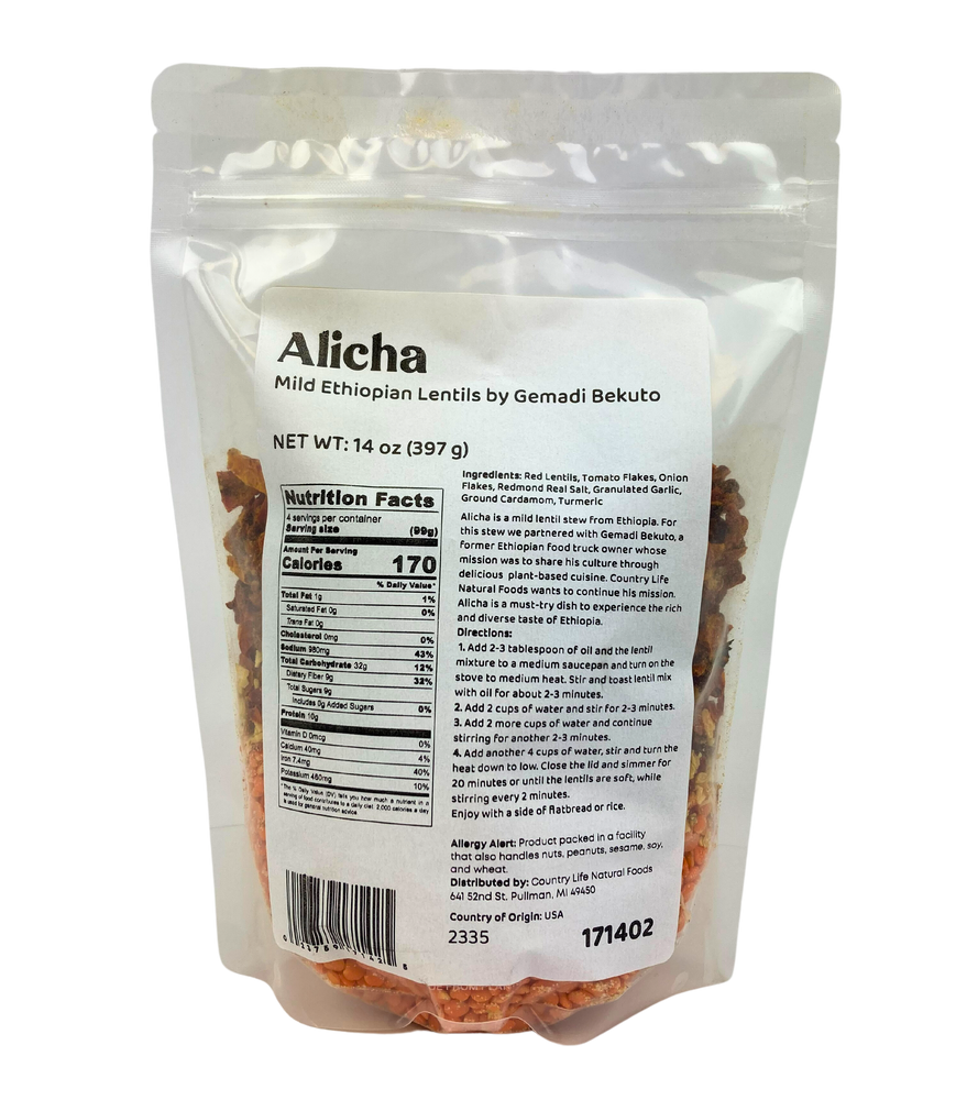 
                  
                    Alicha - Mild Ethiopian Red Lentils - Country Life Natural Foods
                  
                