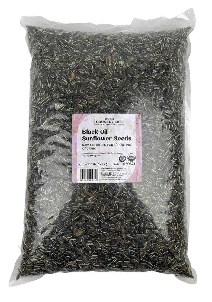 
                  
                    Sunflower Seeds, Black Oil, Unhulled For Sprouting, Organic - Country Life Natural Foods
                  
                