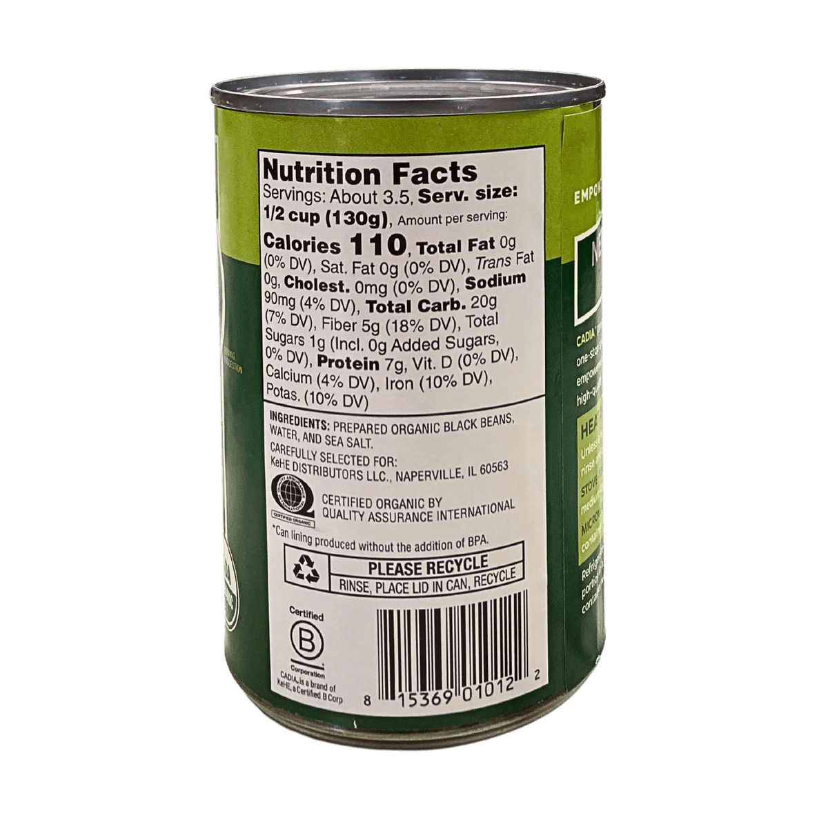 Black Beans, Organic, Cadia - Country Life Natural Foods