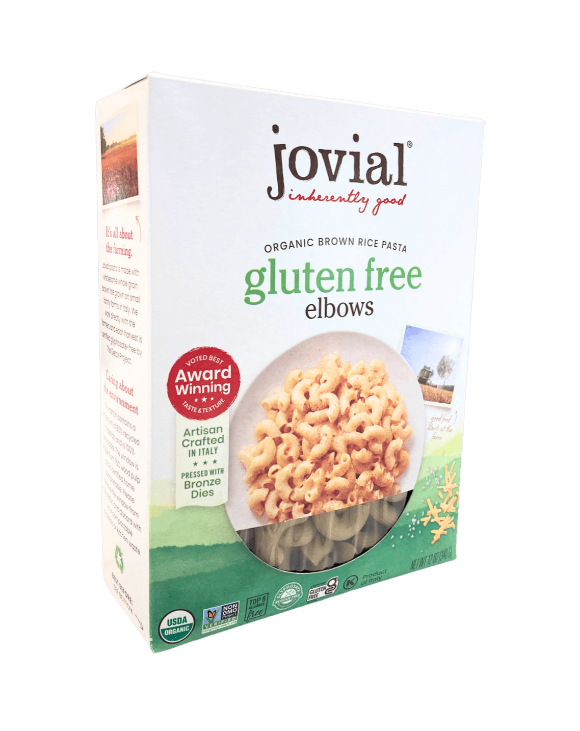 Elbows, Brown Rice, Organic, Jovial, Gluten-Free - Country Life Natural Foods