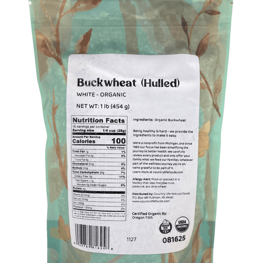 
                  
                    Buckwheat, White, Hulled, Organic - Country Life Natural Foods
                  
                