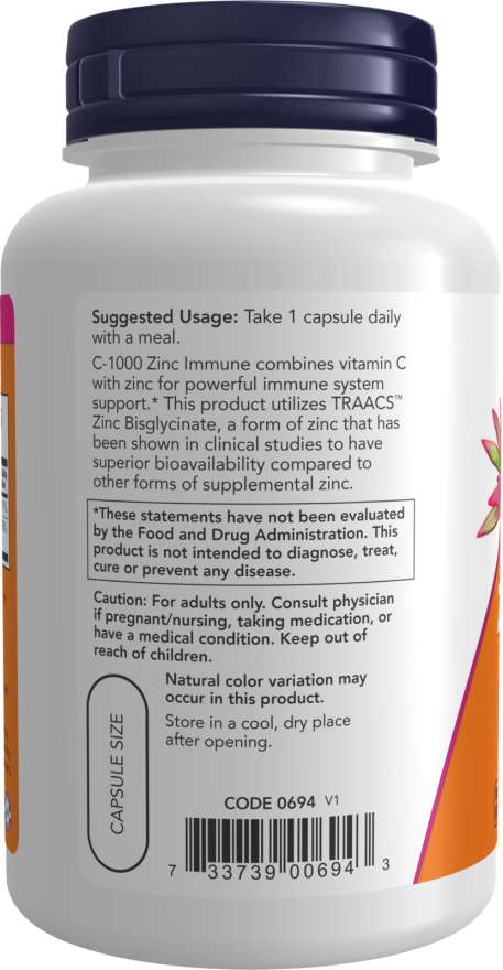 C-1,000 Zinc Immune, Vitamins & Supplements - Country Life Natural Foods