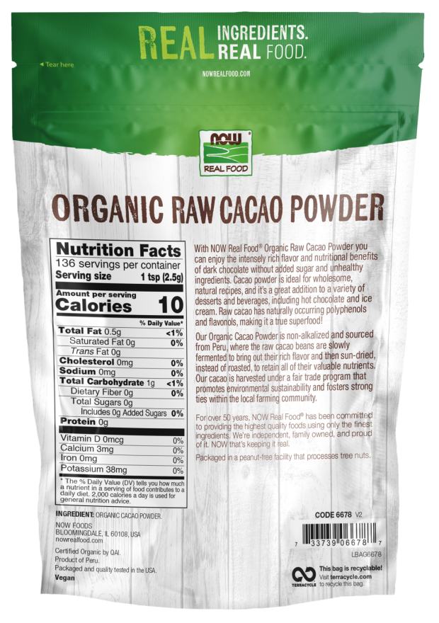 Cacao Powder, Organic, Raw - Country Life Natural Foods